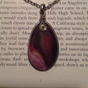 Purple Stone Pendant Necklace